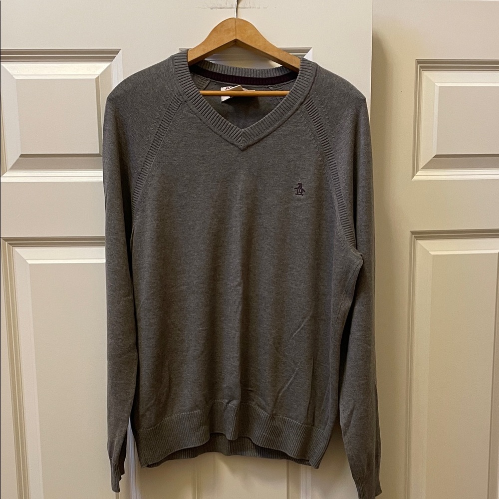 Original Penguin Gray V-Neck Sweater